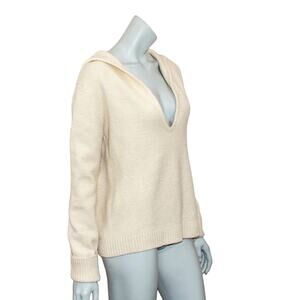 Camila Coelho Women's Wren Hoodie Sweater Vneck Beige Size XS